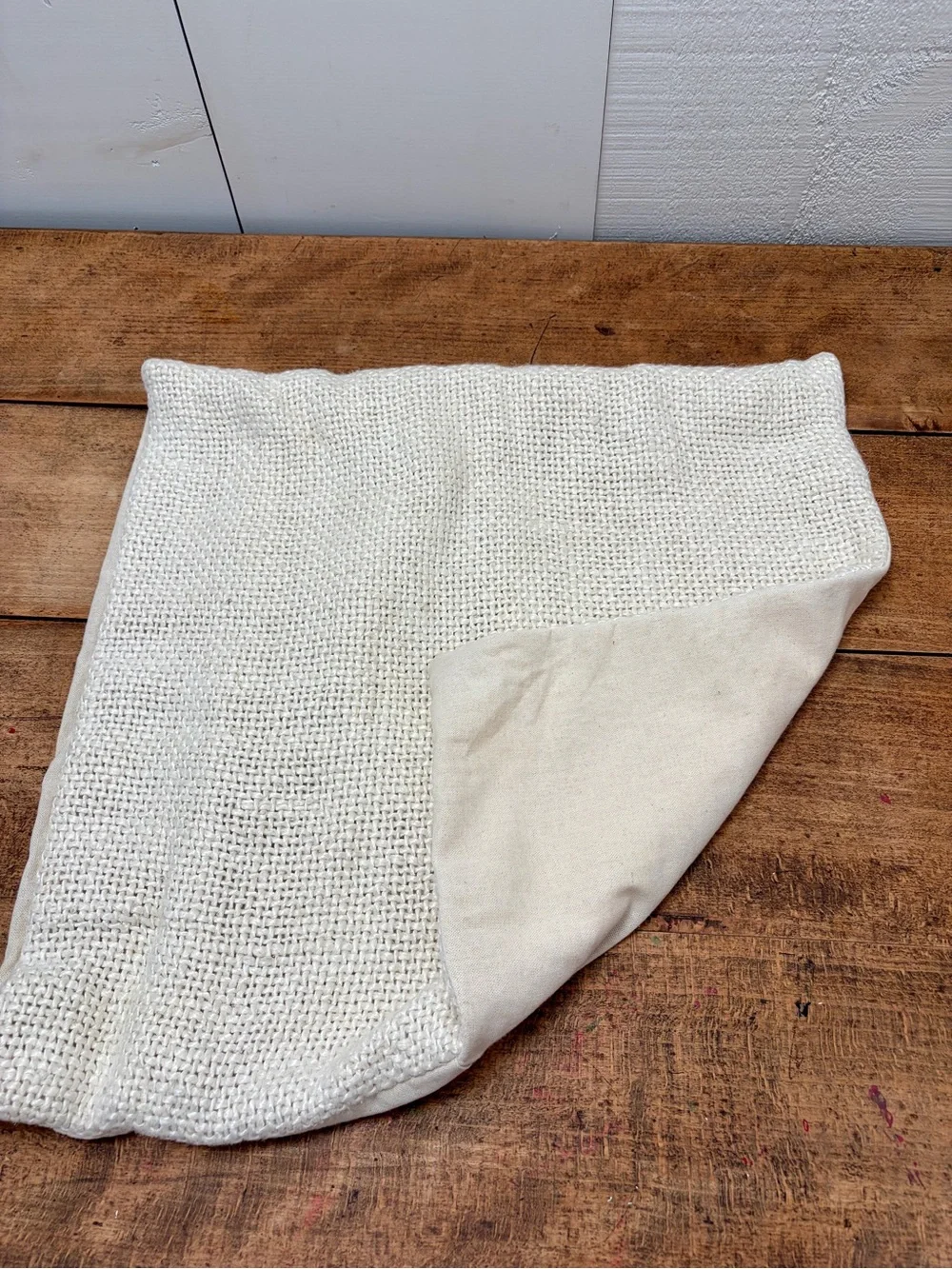West Elm Two Tone Chunky White Linen Pillow Cover 20x20